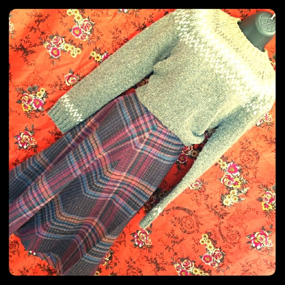 Wool Plaid Skirt